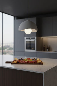Textured Dome Pendant Light — Modern Flowerpot-Style Ceiling Lamp with Glass Globe 1