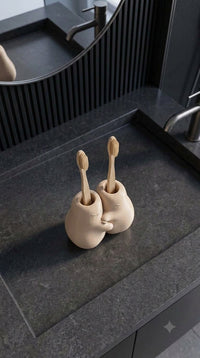 Hugging Couple Toothbrush Holder – Cute His & Hers Bathroom Decor, 3D Printed 7
