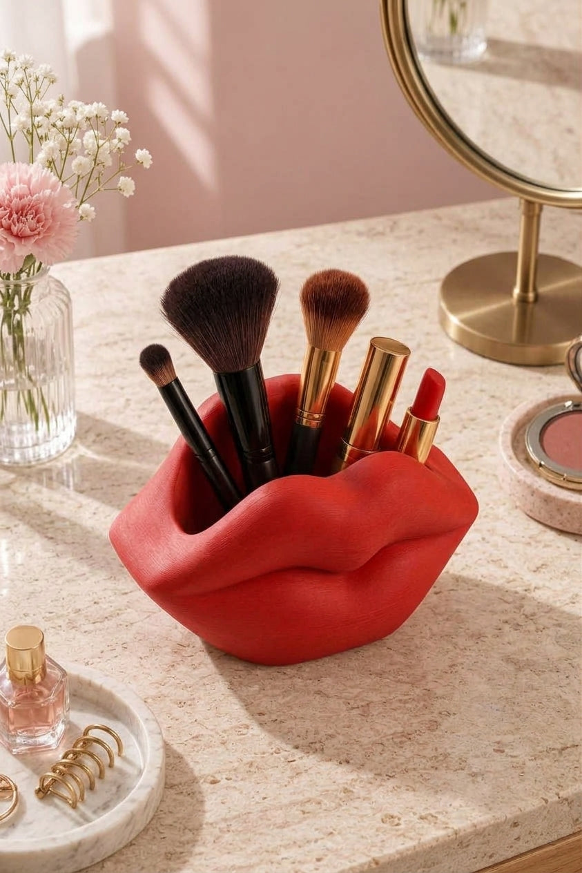 Lip Shaped Organizer – Stylish Desk & Vanity Holder