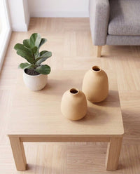 Boho Textured Vase Set of 2 – Neutral Decorative Vases 13