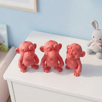 Curious Monkey Figurine Set (3-Piece) — Playful Sculptural Decor 8