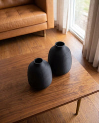 Boho Textured Vase Set of 2 – Neutral Decorative Vases 3