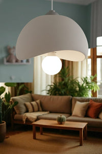 Textured Dome Pendant Light — Modern Flowerpot-Style Ceiling Lamp with Glass Globe 6