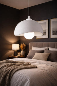 Textured Dome Pendant Light — Modern Flowerpot-Style Ceiling Lamp with Glass Globe 8