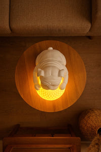 Bulldog Night Light, Sculptural Dog Table Lamp with Glowing Orb 12