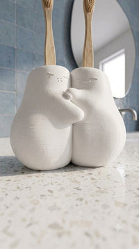 Hugging Couple Toothbrush Holder – Cute His & Hers Bathroom Decor, 3D Printed 24