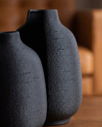 Boho Textured Vase Set of 2 – Neutral Decorative Vases 4