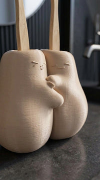 Hugging Couple Toothbrush Holder – Cute His & Hers Bathroom Decor, 3D Printed 6