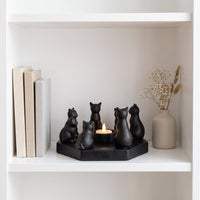 Black Cat Ring Candle Holder — Whimsical Tabletop Decor 4