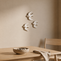 Swallow Bird Wall Art Set (3-Piece) — Sculptural Flying Birds Wall Decor 3