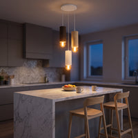 3-Light Cluster Pendant Light – Modern Textured Cylinder Ceiling Fixture, 3D Printed 7