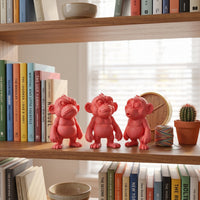 Curious Monkey Figurine Set (3-Piece) — Playful Sculptural Decor 2