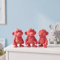 Curious Monkey Figurine Set (3-Piece) — Playful Sculptural Decor 4