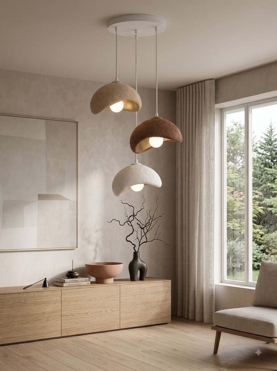 3-Light Moon Dome Pendant Chandelier — Sculptural Modern Lighting