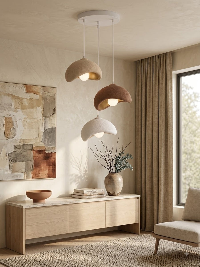 3-Light Moon Dome Pendant Chandelier — Sculptural Modern Lighting