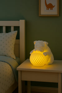 Bulldog Night Light, Sculptural Dog Table Lamp with Glowing Orb 3