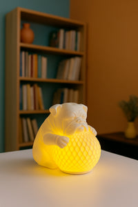 Bulldog Night Light, Sculptural Dog Table Lamp with Glowing Orb 5