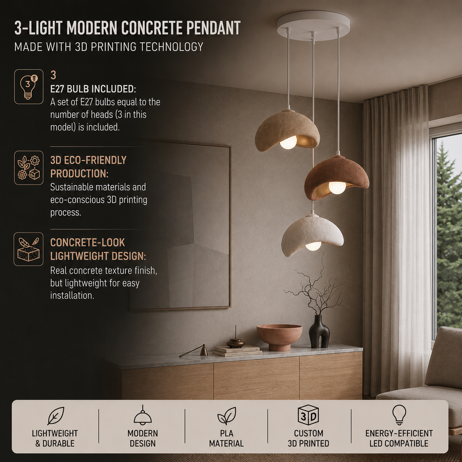 3-Light Moon Dome Pendant Chandelier — Sculptural Modern Lighting