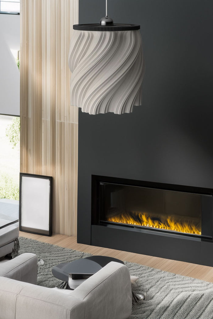 Modern Swirl Pendant Light | Twisted Textured Lamp Shade for Kitchen & Living Room